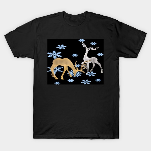 Deer with snow T-Shirt by nghoangquang